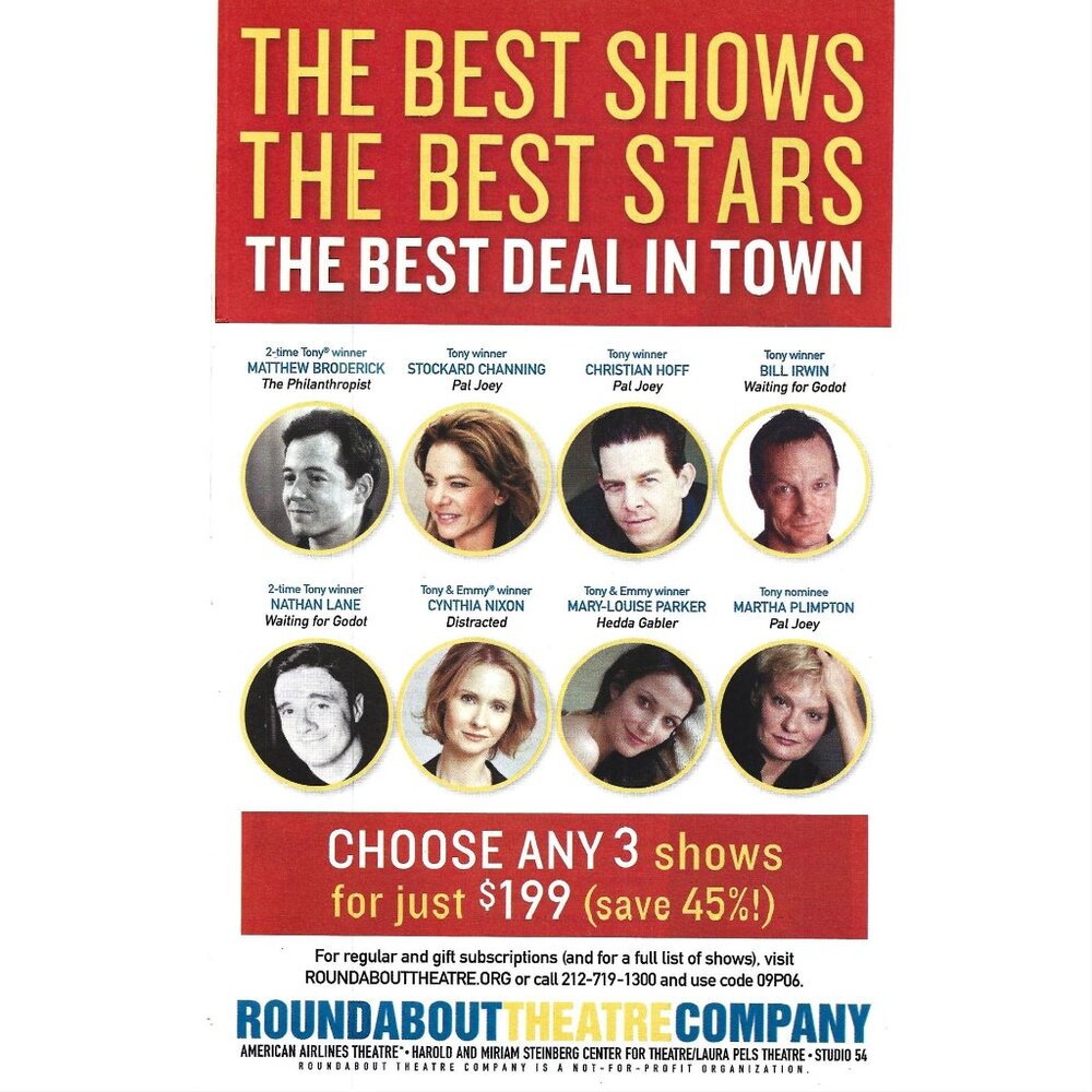 Roundabout Theatre Matthew Broderick Channing Advertisement 2000s Print Ad